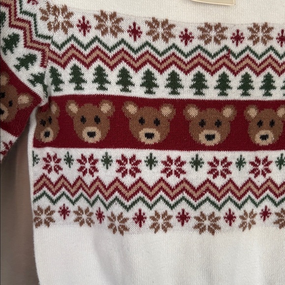 First Impressions White and Red Christmas Bear Sweater - Picture 3 of 7